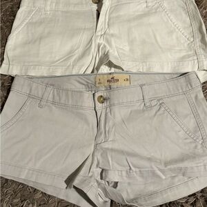 Hollister Women's Jean Shorts - White and Gray